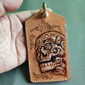 Made to Order - Leather Carving&Painting Photo Keychain Personalized for Movie Cartoon Character or Pet