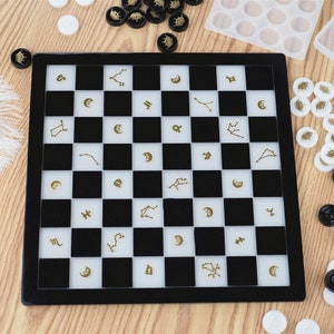 Draughts Silicone Resin Mold ,Draughts Board Game Resin Mould,  Checkers Mold DIY Craft