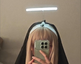Glowing Invisible Angel Halo Headband, No Visible Bracket, Illuminated Floating Ring Cosplay Prop, Costume Accessory,, Photo Shoot Headpiece