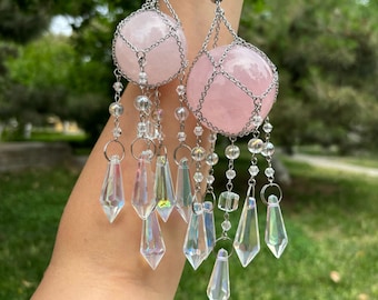 Stainless Steel Hanging Pendant Chain with Cage Holder, for crystal stones, Quartz Raw Stone , Pendant necklace cord-no stone