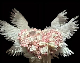 Alas de ángel eléctricas de tamaño pequeño con 6 alas para ramos, decoración de alas de ángel, accesorio floral,