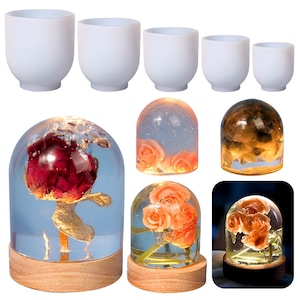 DifferentSizes Semi-cylinder Resin Molds, Night Light Resin Silicone Mold, Flower Resin Art, home decoration ,desktop decoration mold