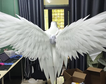 Custom Color Available-Handmade Angel Wings  | Wings for Photoshoots/Cosplay/Wedding Aesthetic/ Event Decor-Electric Flapping W/ lower wings