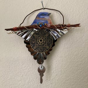 Songbird, mixed media, found object