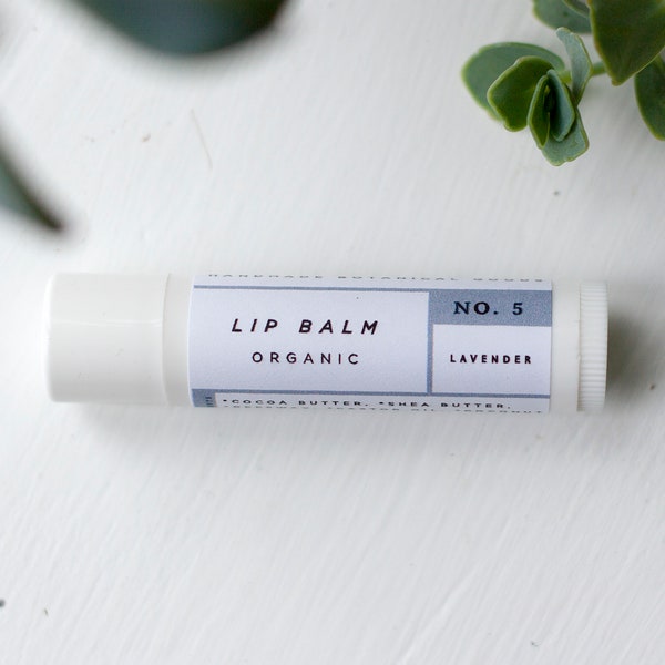 Lip Balm .15 oz - Lavender | Organic, Naturally Scented with Essential Oils, Chapstick, Lip Moisturizer, All Natural, Non-Toxic, Sustainable