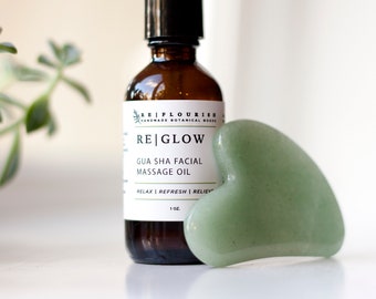 Gua Sha Facial Massage Oil – 1oz, Free Stone Included