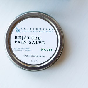 Pain Support Salve 1.75 oz. RESTORE Sore Muscle Joint Relief, Anti-Inflammatory, Cooling Menthol, Essential Oils, All Natural imagem 4