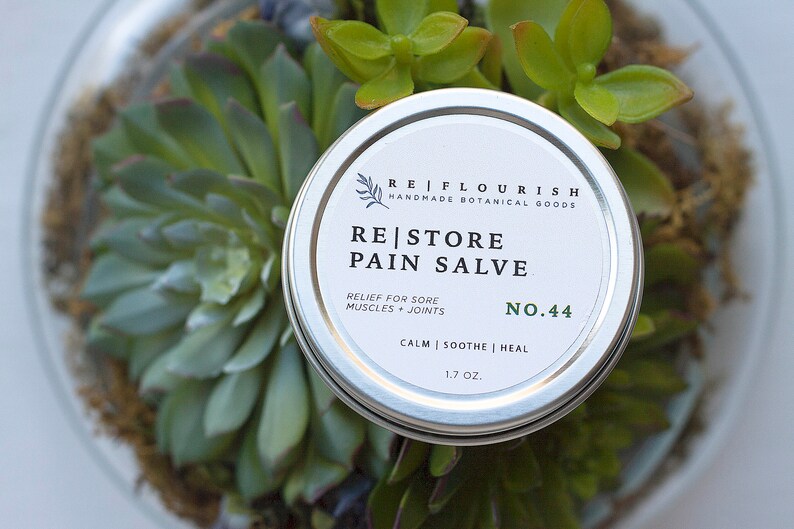 Pain Support Salve 1.75 oz. RESTORE Sore Muscle Joint Relief, Anti-Inflammatory, Cooling Menthol, Essential Oils, All Natural imagem 3