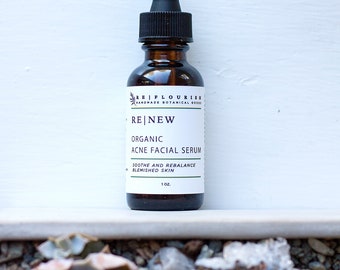 Suero facial orgánico para el acné / Vegano, control de imperfecciones y equilibrio de grasa