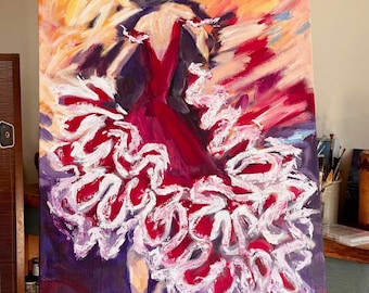 Flamenco Dancer Abstract in Acrylic