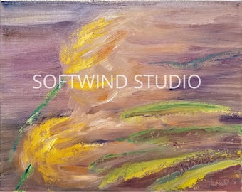 Tiger Lilies in the Wind Abstract Oil Painting