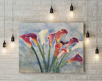 Calla Lilies Watercolor Painting