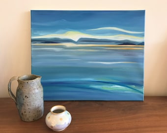 Smith Mountain Lake Abstract Oil Painting (Digital Download)