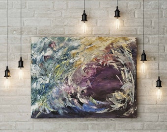 Purple Angel Abstract Oil Painting (Digital Download)