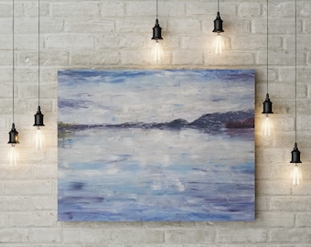 Reflections of the sky at Smith Mountain Lake Painting