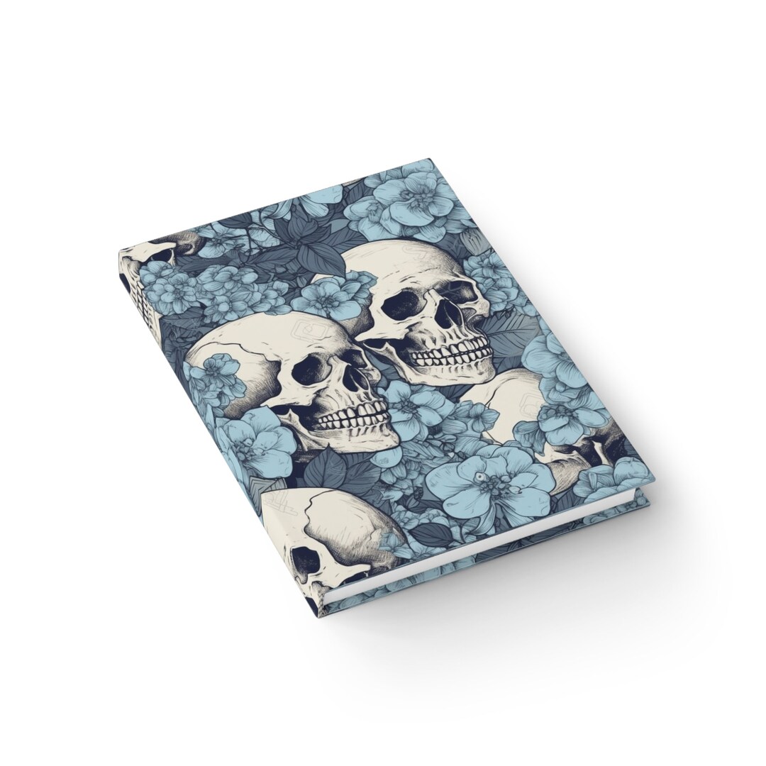 Ephemeral Elegance Skulls and Blue Hydrangeas Journal - Ruled Line ...