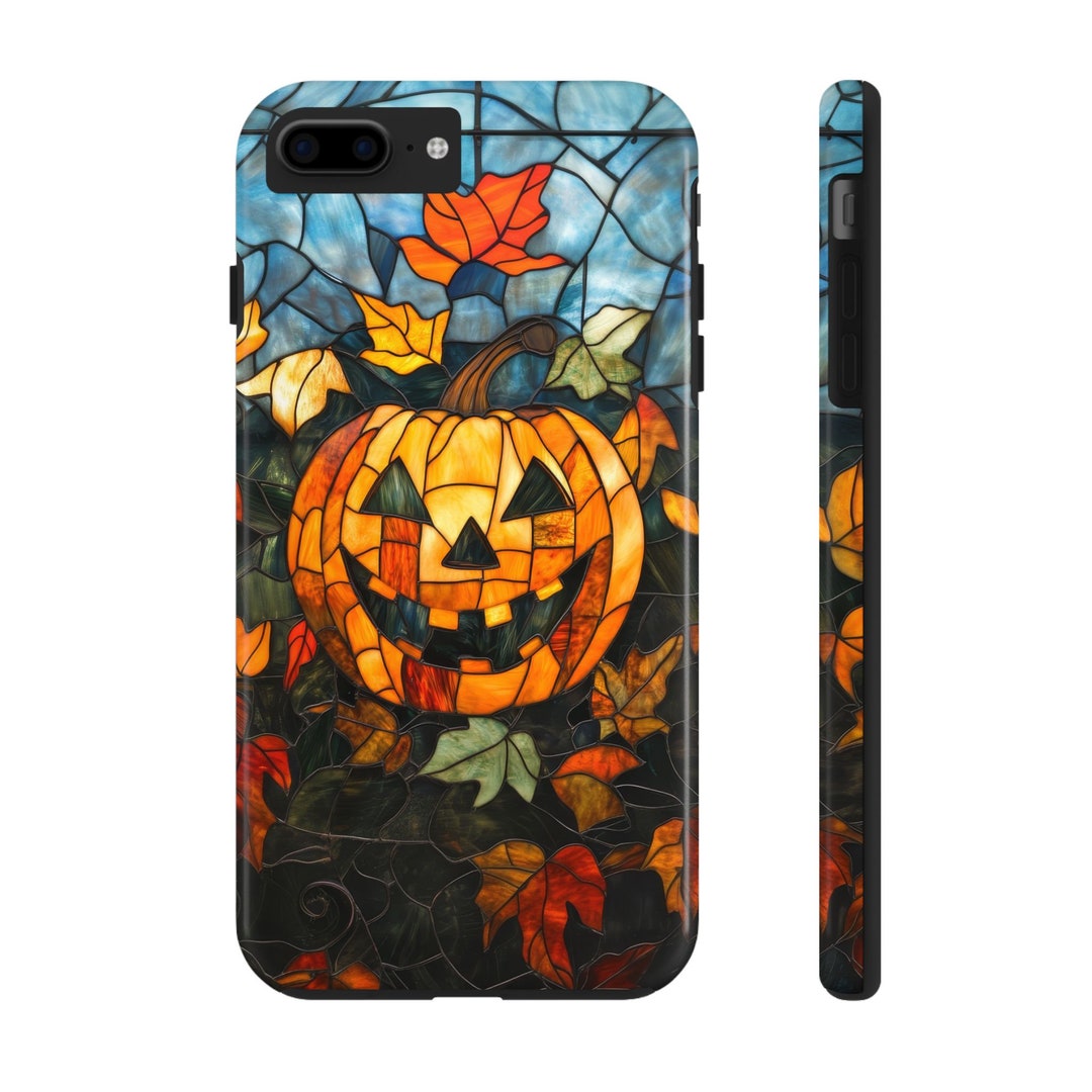 Luminous Lantern Halloween Stained Glass Tough Phone Case for iPhone ...