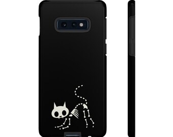 Bony Whiskers Skeleton Kitty Tough Phone Cases