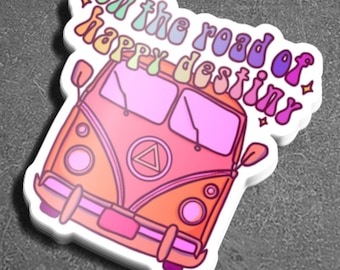Road of Happy Destiny - Recovery Sticker, Vinyl AA Sobriety Stickers for Laptops and Water Bottles