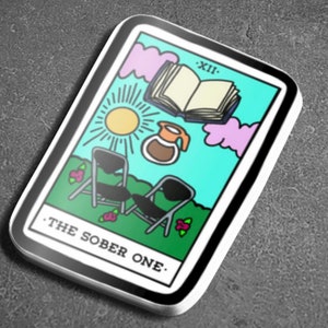 The Sober One Tarot - Recovery Sticker, Vinyl AA Sobriety Stickers for Laptops and Water Bottles