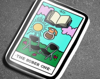 The Sober One Tarot - Recovery Sticker, Vinyl AA Sobriety Stickers for Laptops and Water Bottles
