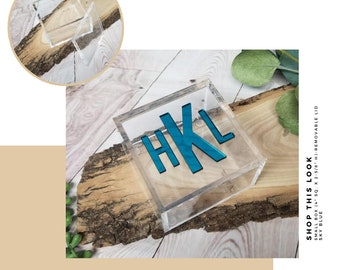 Custom Monogram Acrylic Box, Decorative Box, Personalized Gift, Bridesmaids Gift, Birthday Gift, Acrylic Catchall, Custom Jewelry Box