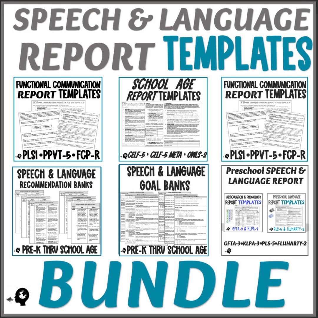 Speech and Language Evaluation Reports Bundle Etsy