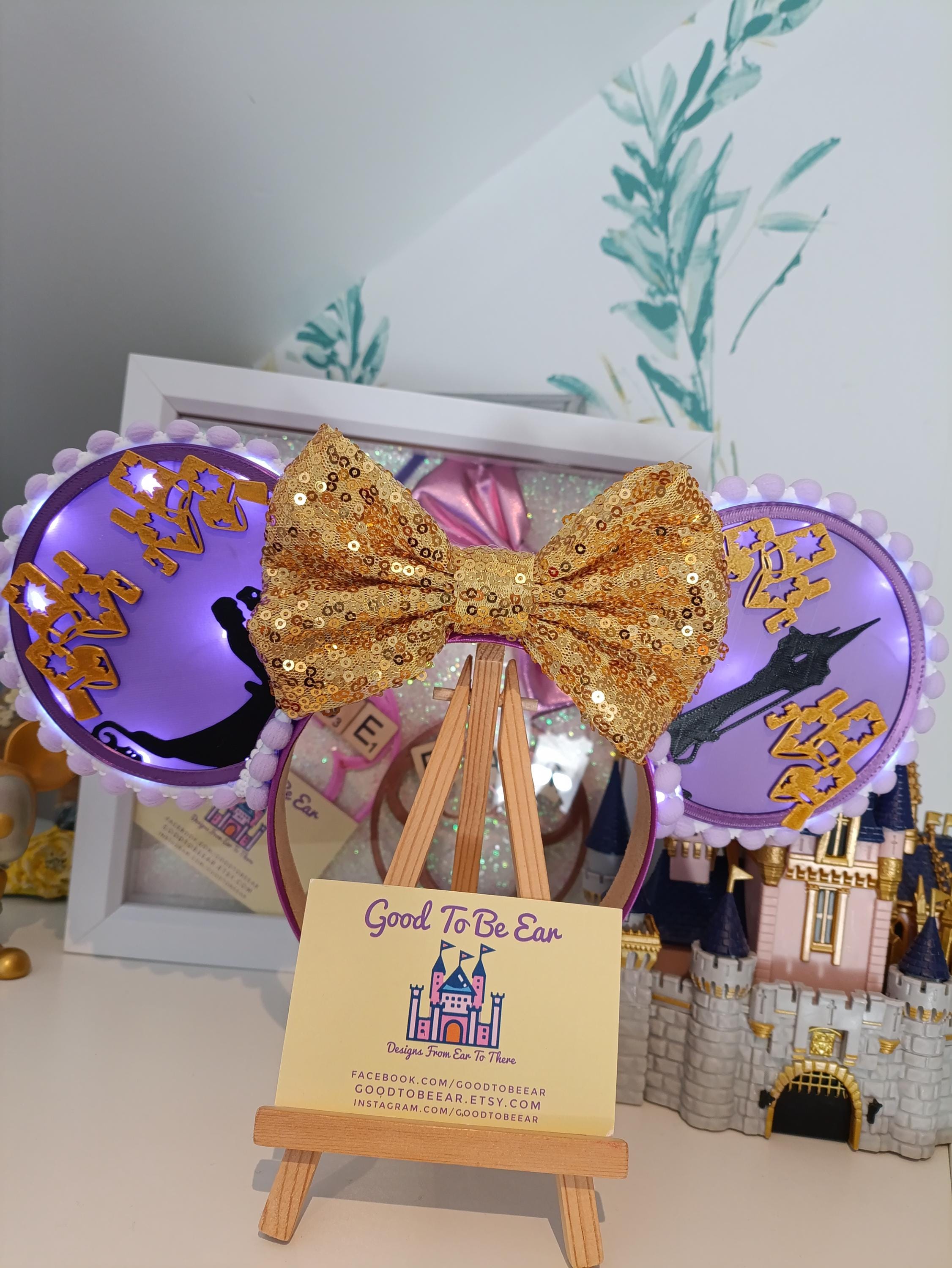 Disney Gold and Blue Rapunzel Headband Rapunzel Tangled Sun Flower Crown 3D Printed Mickey Mouse  main image 2