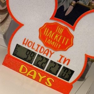 Holiday Event Countdown Clock Custom Face Disney Inspired Wedding Honeymoon Birthday Christmas Halloween