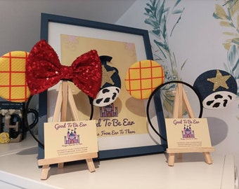 Sheriff Woody Disney Minnie and Mickey Inspired Mouse Style Ears Headband Sparkly Sequin Red Blue Yellow White Bowless No Bow