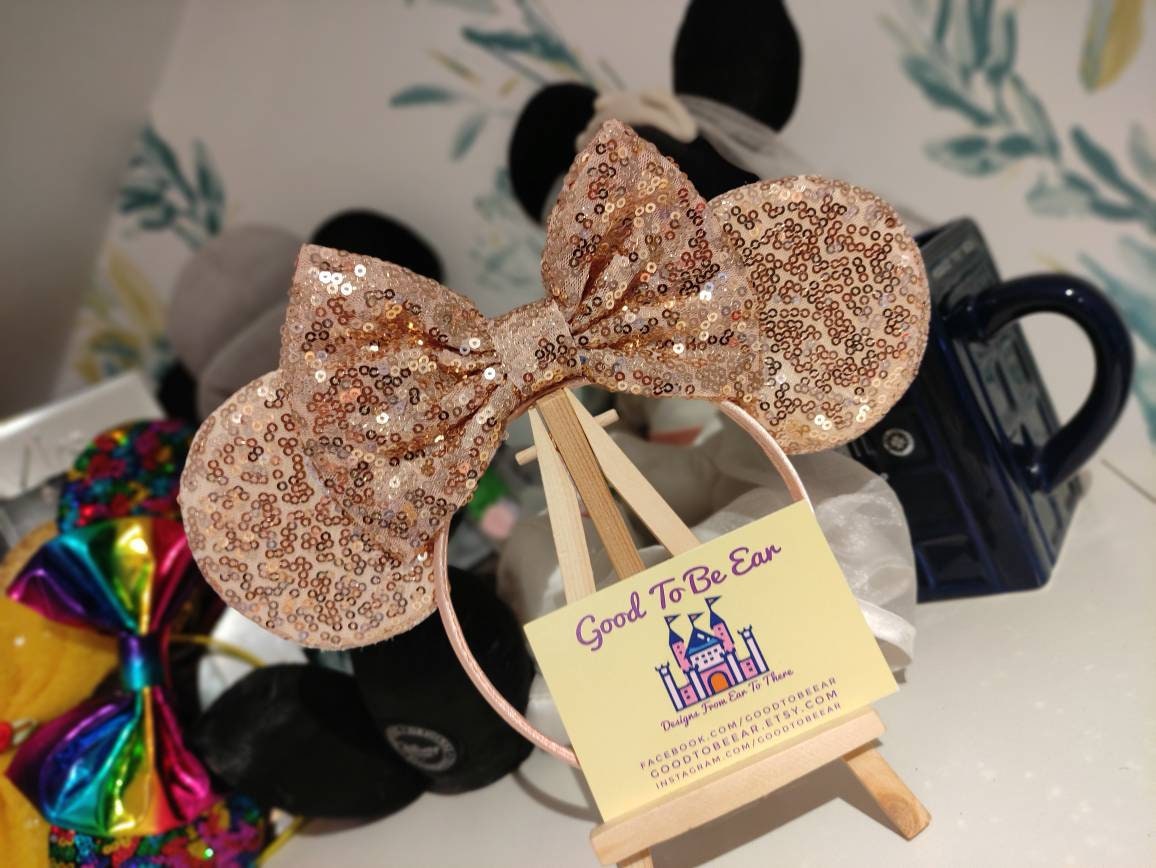 Custom Red Sparkle Minnie Ears - Handmade Disney Inspired Headband With Sequins