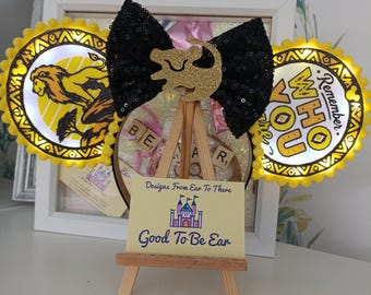 Lion King Disney Minnie and Mickey Light Inspired Mouse Ears Headband Sparkly Sequin - Black White Gold Yellow