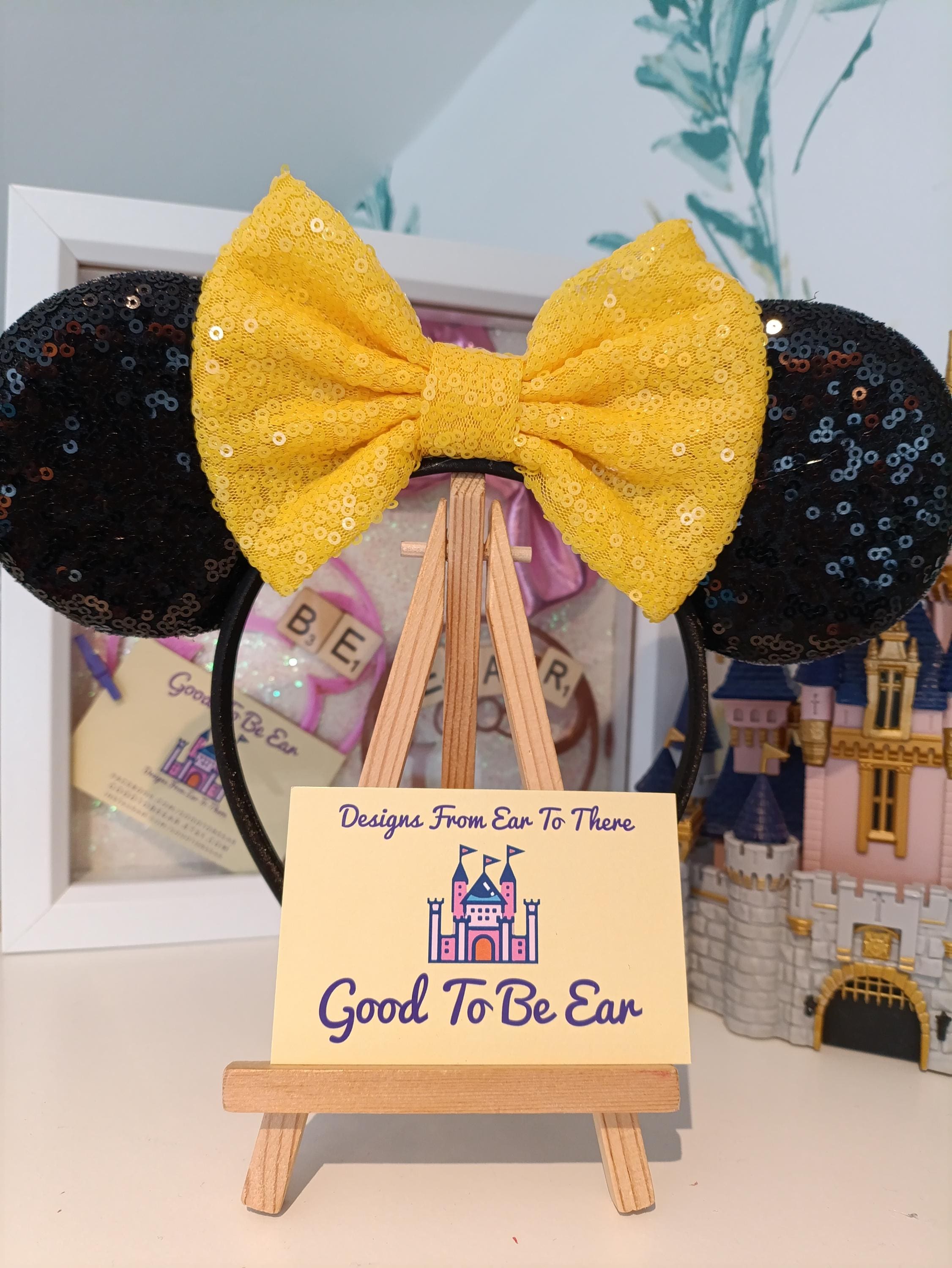 Tokyo Disney Resort Minnie Mouse Ears  – Gold Sequins & Polka Dot Bow s-l1200.jpg main image 3