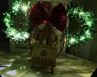 Christmas Holidays Wreath Disney Minnie and Mickey Inspired Light Mouse Ears Headband - Disney World Paris Red Green Rainbow