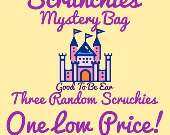 MYSTERY BAG - 3 random Disney Minnie and Mickey Inspired Mouse Style Ears Scrunchies Bobbles Hair Ties Sparkly Sequin