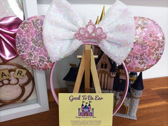 Disney Pink Sequin Minnie Headband with Gold Lettering Disney main image 4