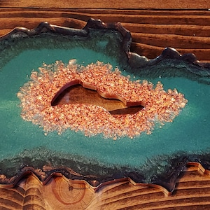 Made-To-Order Geode Inspired Wall Art, Featuring your Choice of Colors, & Your Gold Flake Preference at it&#39;s Center - Custom Wall Decor