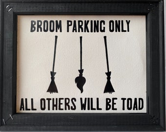 Broom Parking Sign Etsy