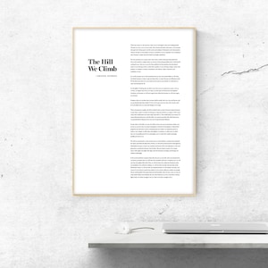 Printable Amanda Gorman The Hill We Climb Poem - Digital Download - Printable Wall Art - American Poet