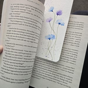 Hand-painted wildflower bookmark