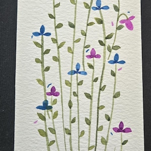 Hand-painted wildflower bookmark