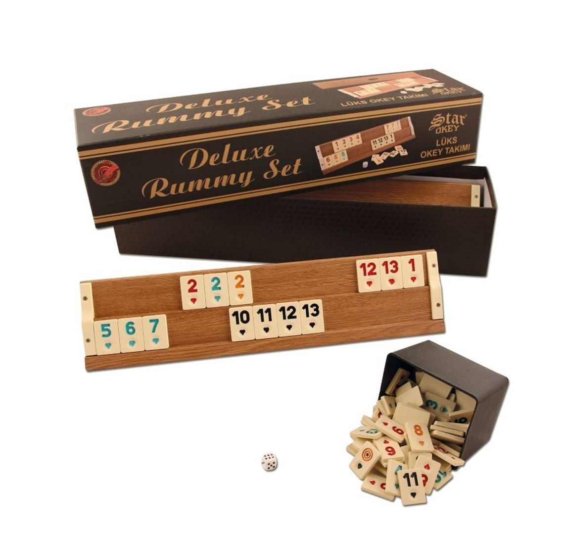 Star Deluxe Wooden Rummy Set Romme Rummy Travel Rummy Okey Set Etsy