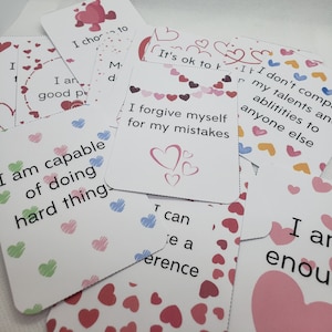 Empowerment cards for kids, Empowerment Cards, Printable cards, Digital Download, Affirmation cards for kids, Self-Esteem cards, Hearts