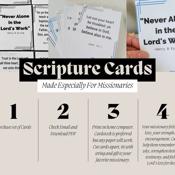 Scriptures for LDS Mission: Faith Promoting, Scripture Card Set, Missionary Gift for Elders, Farewell Gift