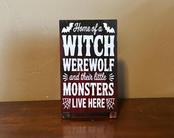 Handmade Halloween Wood Sign | Spooky Shelf Decor