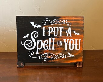 Rustic Halloween Wood Sign | Spooky Shelf Decor
