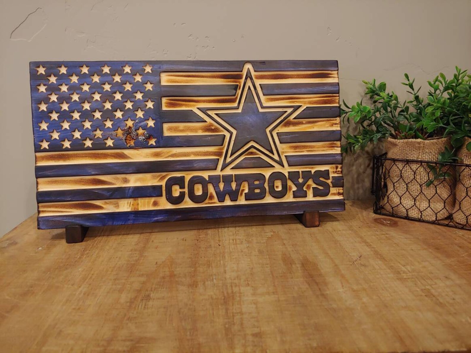 7 X 13 Dallas Cowboys Desk Decor Cowboys Wood Etsy
