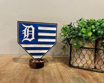 Tigers desk decor, Handcrafted Rustic Wood American Flag - Patriotic Home Decor