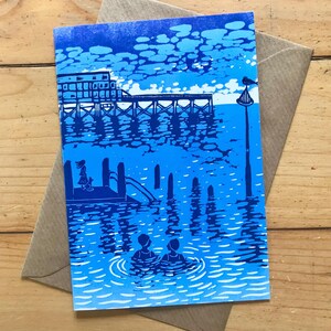Wildzwemkaart - Aberystwyth-kaart - wildzwemmerkaart - linokaart - zeekaart