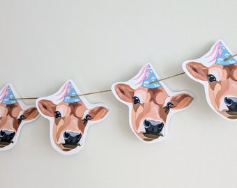 Banderines de fiesta de vaca de Jersey.